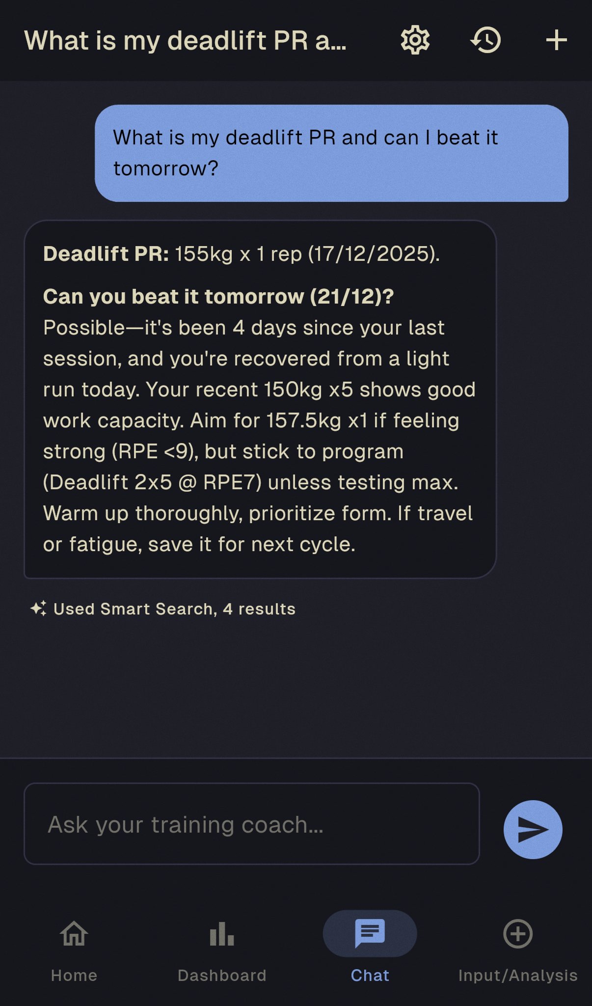 AI Chat coaching assistant